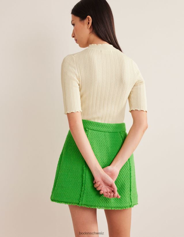 Boden Frauen Geripptes, hochgeschlossenes Pointelle-Top VH86PT1828 Kleidung warmes Elfenbein