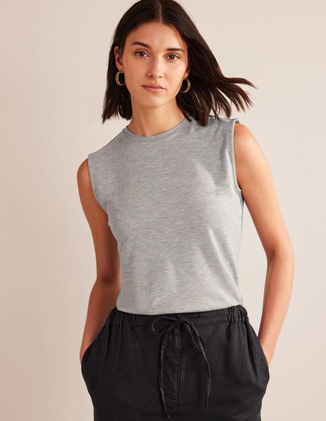 Boden Frauen Glitzerweste VH86PT1570 Kleidung grau meliert/gold