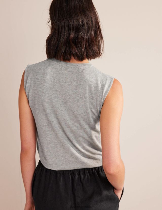 Boden Frauen Glitzerweste VH86PT1570 Kleidung grau meliert/gold