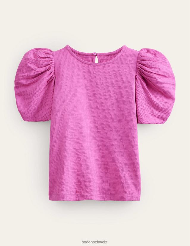 Boden Frauen Jersey-Oberteil mit Puffärmeln VH86PT2209 Kleidung rosaviolett