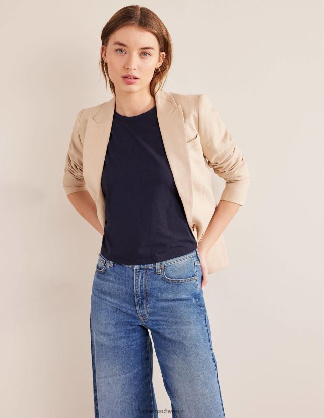 Boden Frauen Kurze Weste aus reiner Baumwolle VH86PT2208 Kleidung Marine