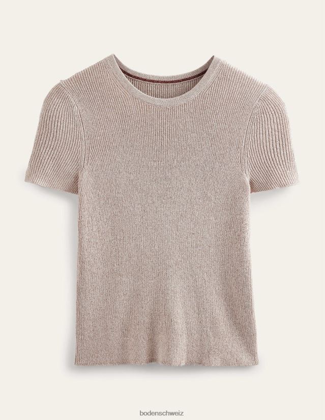 Boden Frauen Kurzes T-Shirt aus Glitzerstrick VH86PT1952 Kleidung Seil funkeln