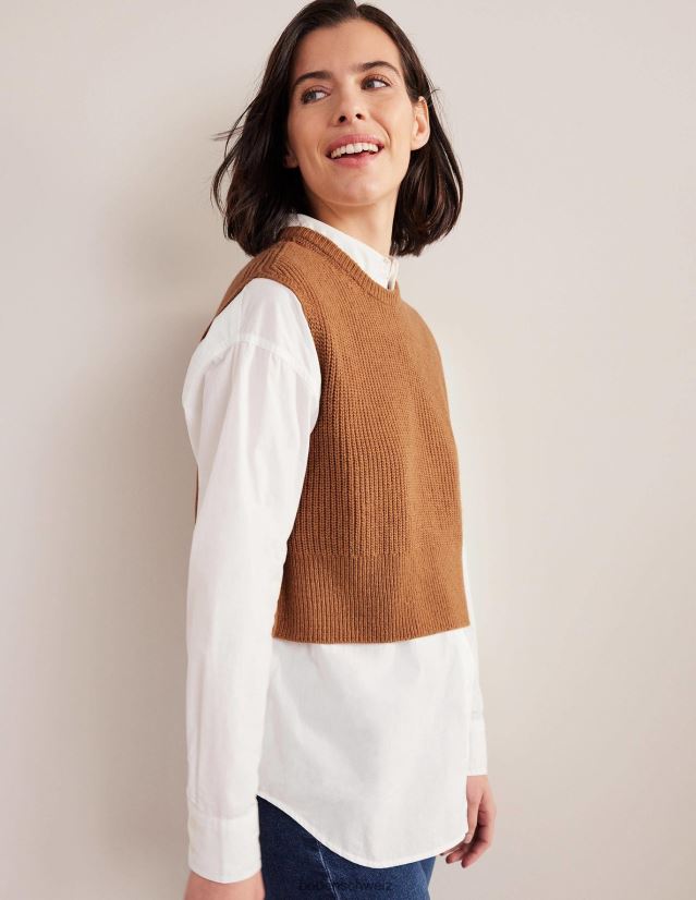 Boden Frauen Kurzes, geripptes Tanktop VH86PT1646 Kleidung Teddybär