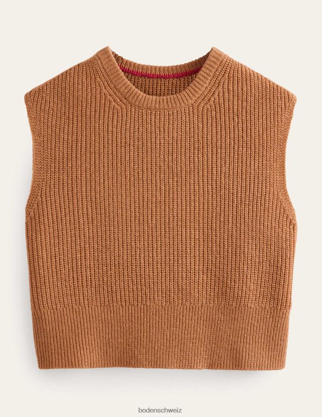 Boden Frauen Kurzes, geripptes Tanktop VH86PT1646 Kleidung Teddybär