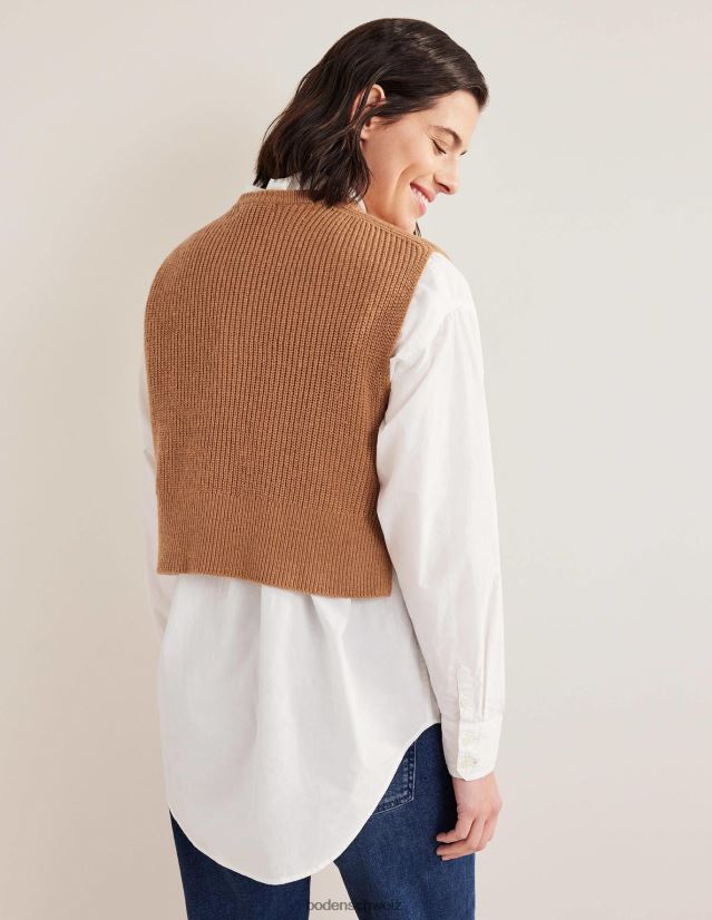 Boden Frauen Kurzes, geripptes Tanktop VH86PT1646 Kleidung Teddybär