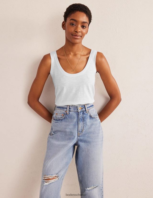 Boden Frauen Lässige Weste mit U-Ausschnitt VH86PT1106 Kleidung Weiß