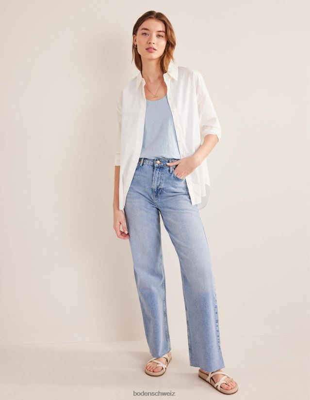 Boden Frauen Lässige Weste mit U-Ausschnitt VH86PT2168 Kleidung Chambrayblau