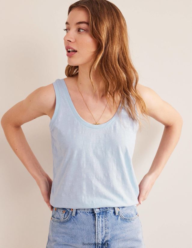 Boden Frauen Lässige Weste mit U-Ausschnitt VH86PT2168 Kleidung Chambrayblau