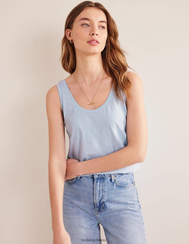Boden Frauen Lässige Weste mit U-Ausschnitt VH86PT2168 Kleidung Chambrayblau