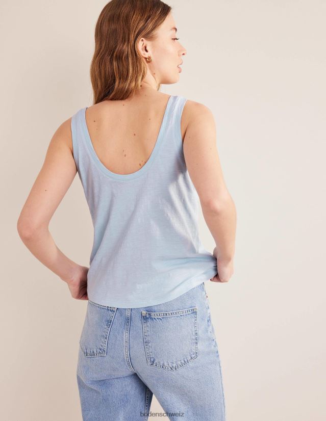 Boden Frauen Lässige Weste mit U-Ausschnitt VH86PT2168 Kleidung Chambrayblau