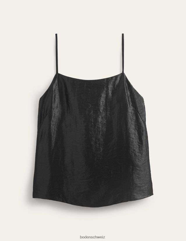 Boden Frauen Lang geschnittenes Satin-Cami VH86PT1008 Kleidung Schwarz