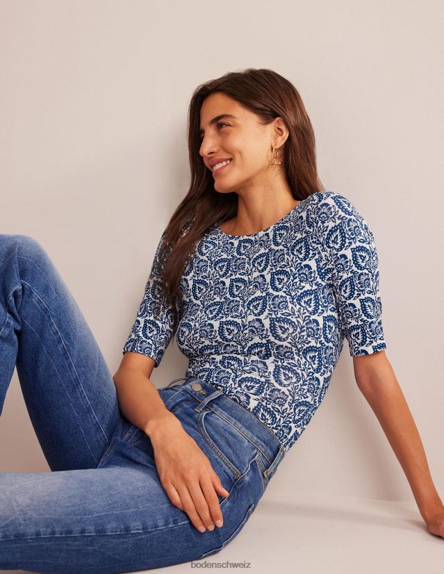 Boden Frauen Oberteil aus Jersey mit Wickelrücken VH86PT1634 Kleidung Saphir- und Eichenterrasse