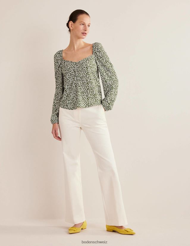 Boden Frauen Oberteil mit Herz-Print VH86PT1943 Kleidung Saubohne und Tulpenzweig