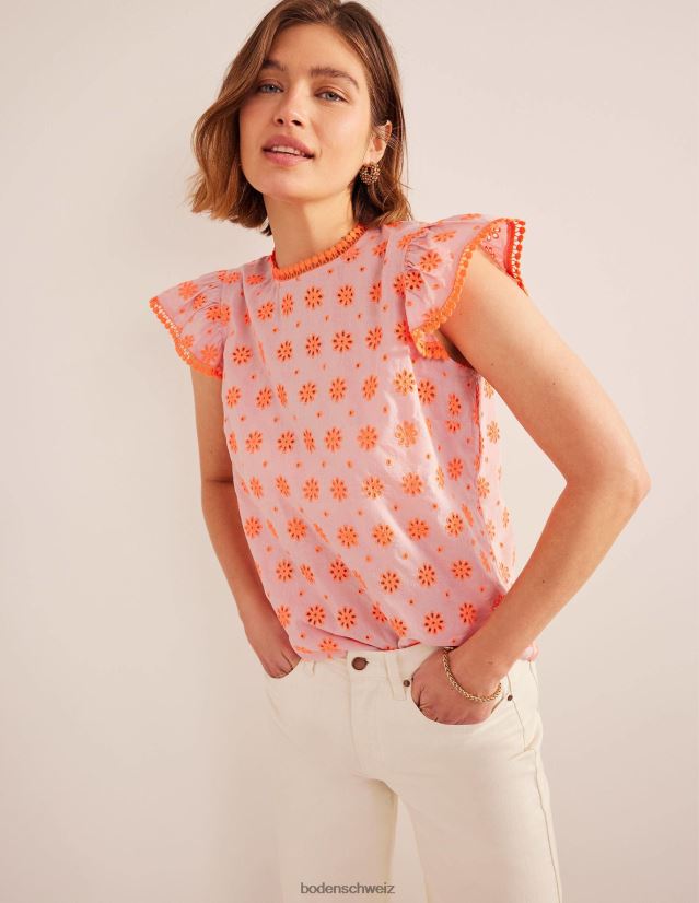 Boden Frauen Oberteil mit besticktem Bommelbesatz VH86PT1800 Kleidung Wassermelonenpunsch