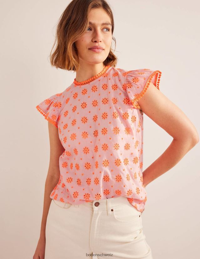 Boden Frauen Oberteil mit besticktem Bommelbesatz VH86PT1800 Kleidung Wassermelonenpunsch