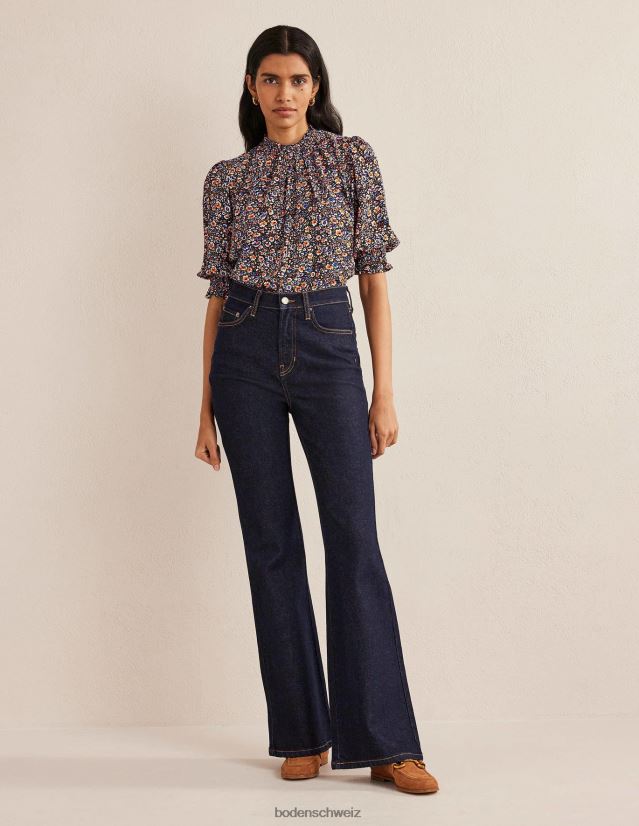 Boden Frauen Oberteil mit gesmoktem Detailprint VH86PT1789 Kleidung Multi & Eden Bloom