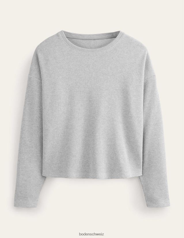 Boden Frauen Oberteil mit strukturiertem Waffeldetail VH86PT1942 Kleidung grauer Mergel