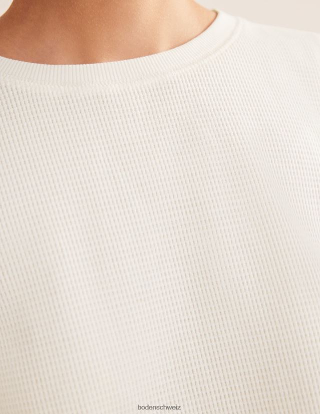 Boden Frauen Oberteil mit strukturiertem Waffeldetail VH86PT2565 Kleidung Elfenbein