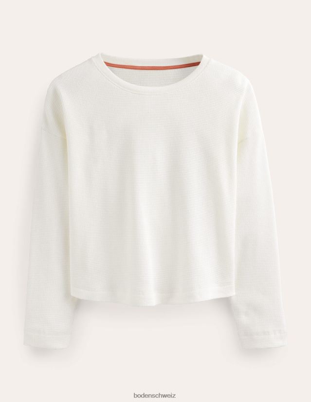 Boden Frauen Oberteil mit strukturiertem Waffeldetail VH86PT2565 Kleidung Elfenbein