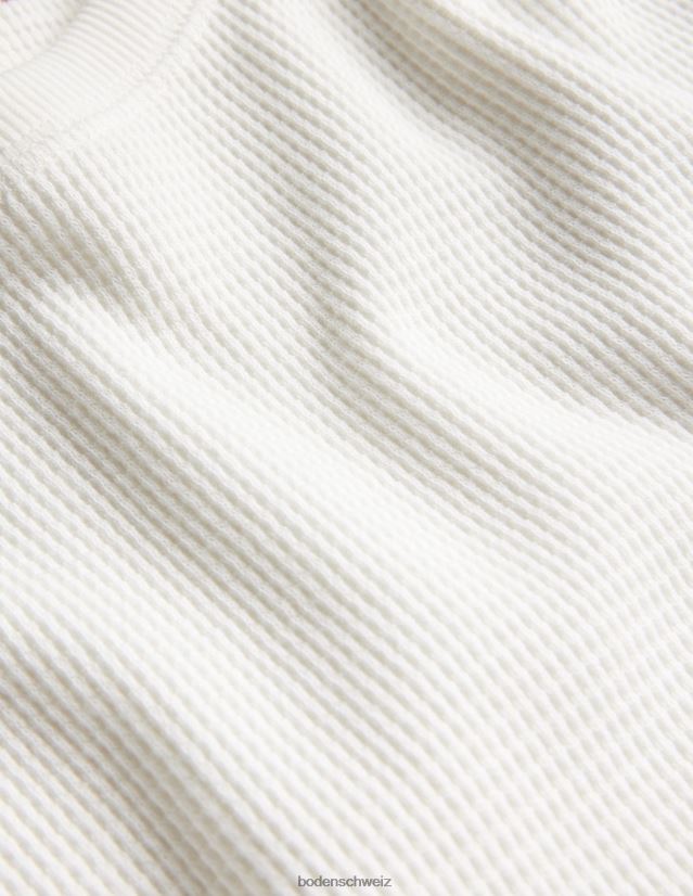 Boden Frauen Oberteil mit strukturiertem Waffeldetail VH86PT2565 Kleidung Elfenbein