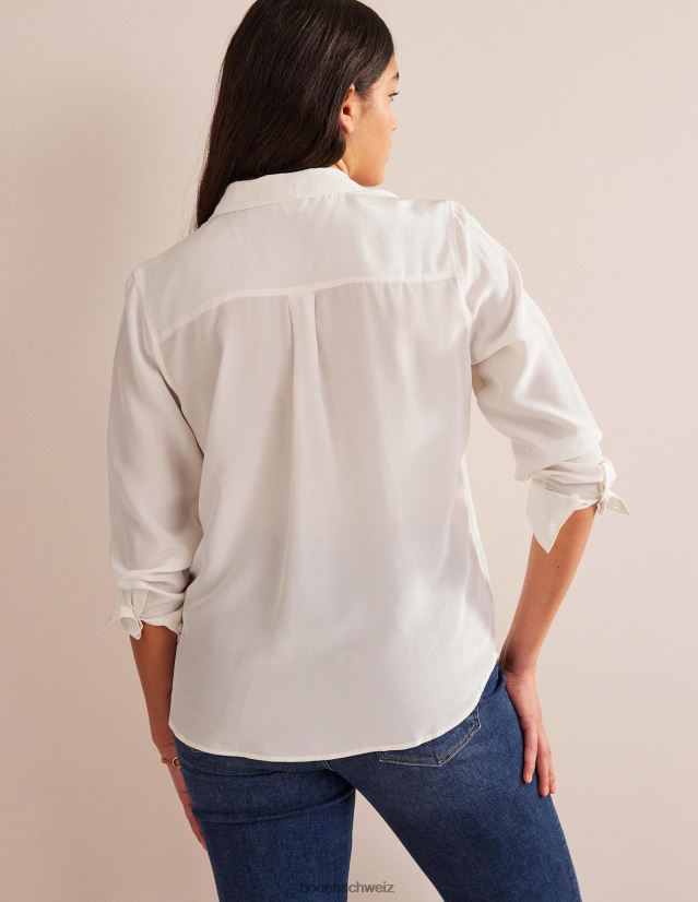 Boden Frauen Seidenhemd VH86PT154 Kleidung Elfenbein