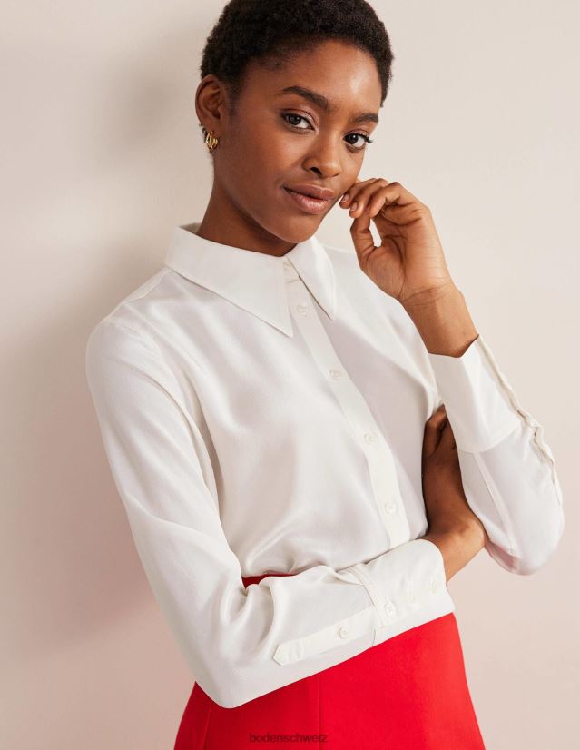 Boden Frauen Seidenhemd VH86PT154 Kleidung Elfenbein