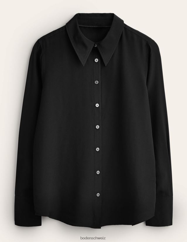 Boden Frauen Seidenhemd VH86PT159 Kleidung Schwarz