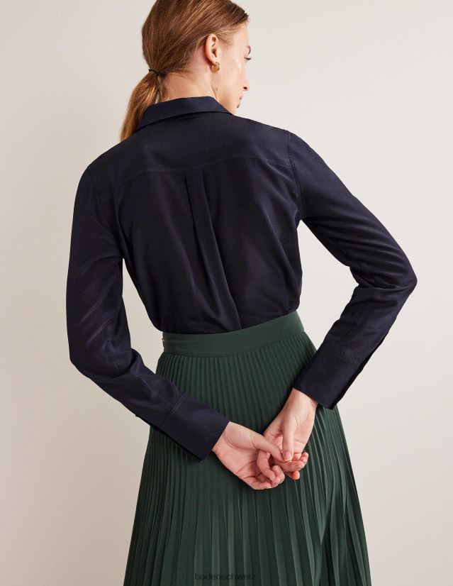 Boden Frauen Seidenhemd VH86PT161 Kleidung Marine