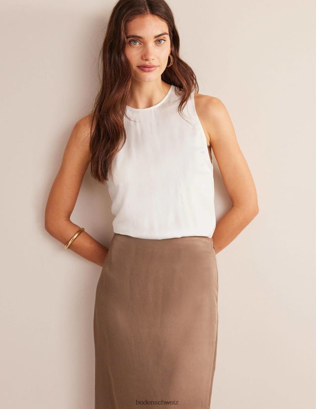 Boden Frauen Shell-Oberteil aus Seidenmischung VH86PT1430 Kleidung Elfenbein