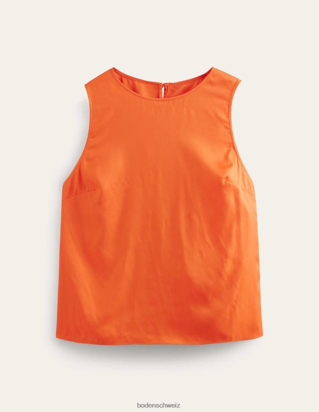 Boden Frauen Shell-Oberteil aus Seidenmischung VH86PT1715 Kleidung Zinnoberrot