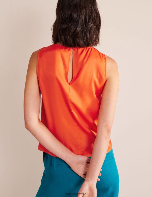 Boden Frauen Shell-Oberteil aus Seidenmischung VH86PT1715 Kleidung Zinnoberrot