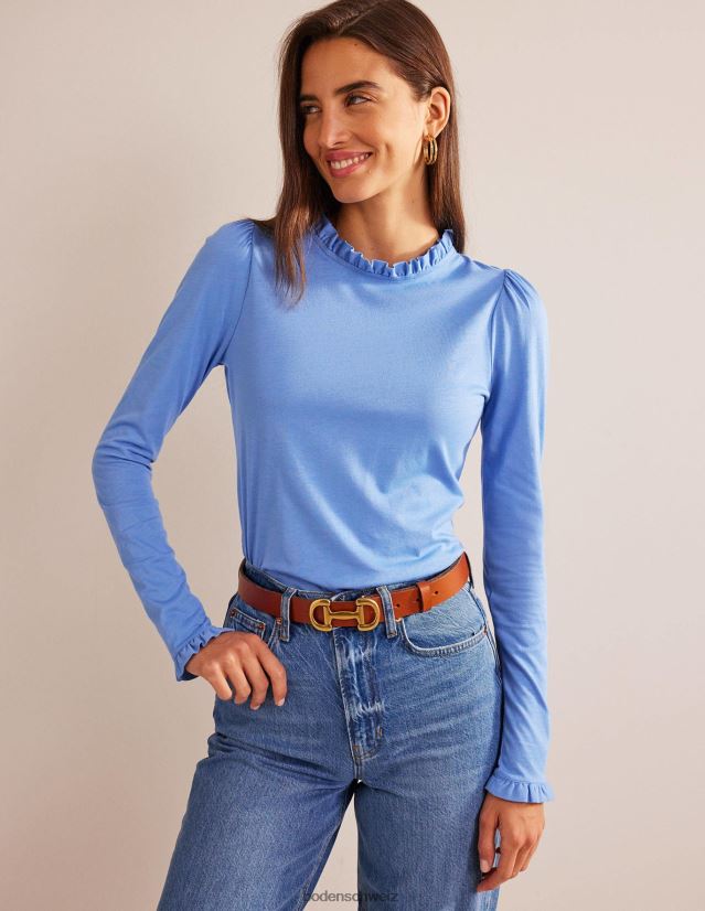 Boden Frauen Superweiches Oberteil mit Rüschendetail VH86PT113 Kleidung Yachthafen