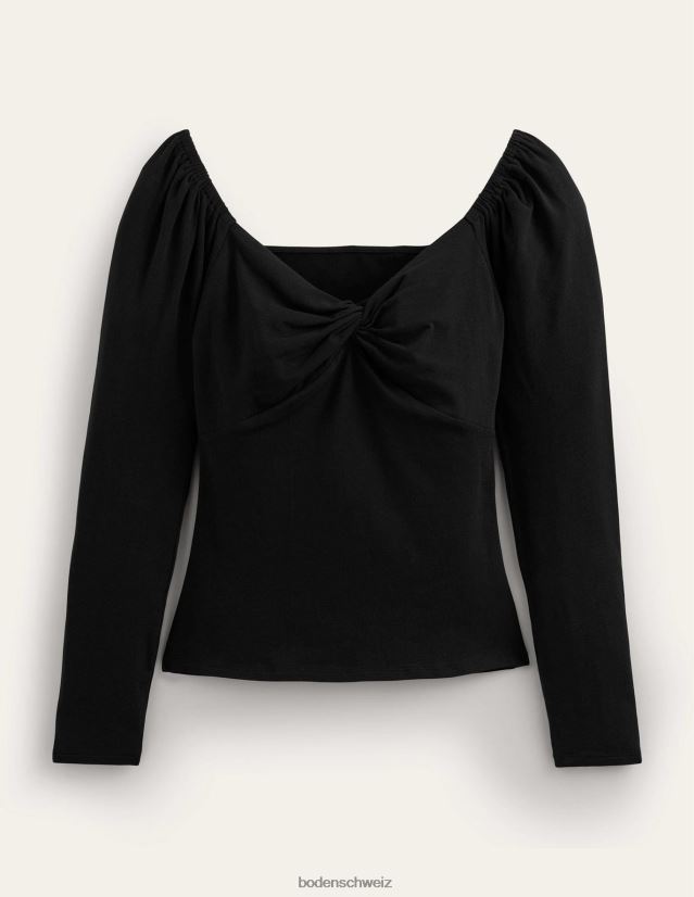 Boden Frauen Sweetheart-Jersey-Top VH86PT1598 Kleidung Schwarz