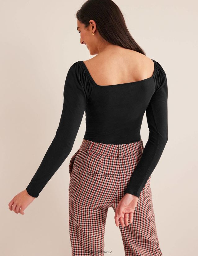 Boden Frauen Sweetheart-Jersey-Top VH86PT1598 Kleidung Schwarz