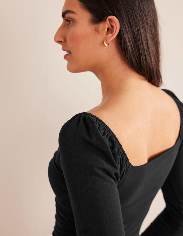 Boden Frauen Sweetheart-Jersey-Top VH86PT1598 Kleidung Schwarz