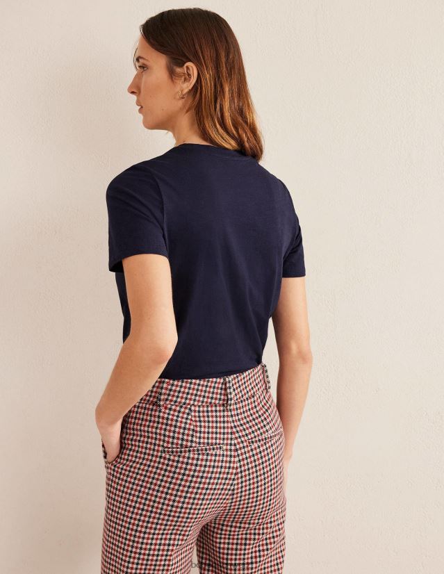 Boden Frauen T-Shirt aus Baumwolle mit Rundhalsausschnitt VH86PT177 Kleidung Marine