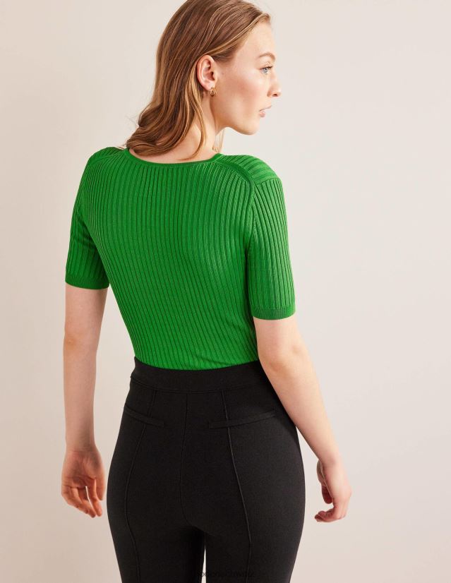 Boden Frauen T-Shirt aus Rippstrick VH86PT1612 Kleidung Frosch