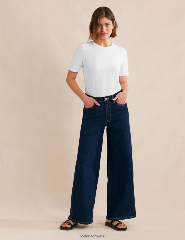 Boden Frauen T-Shirt mit Rundhalsausschnitt aus reiner Baumwolle VH86PT1575 Kleidung Weiß