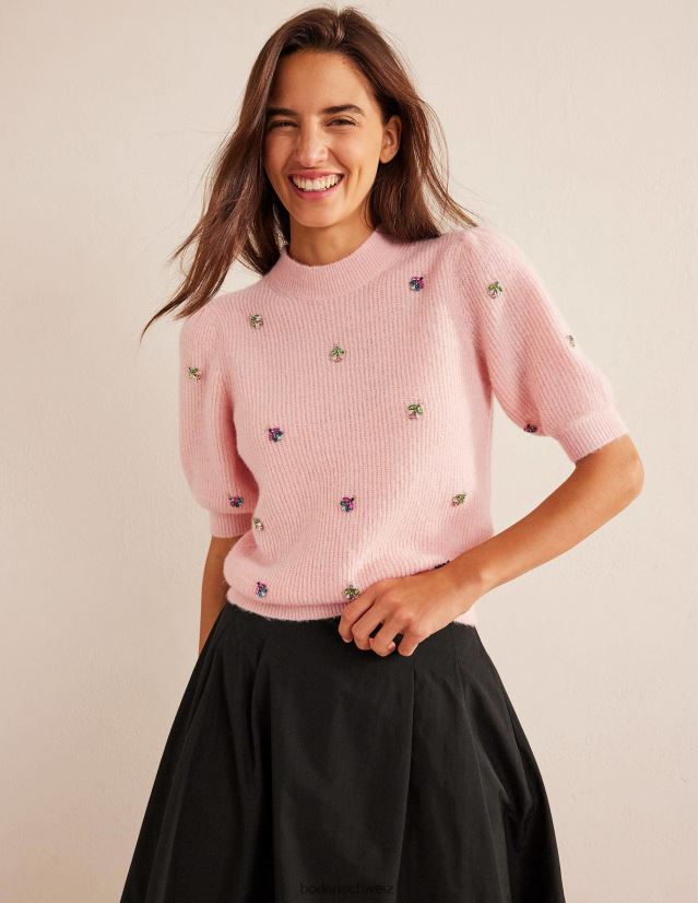 Boden Frauen Verziertes, flauschiges T-Shirt VH86PT1467 Kleidung Mäusespeck