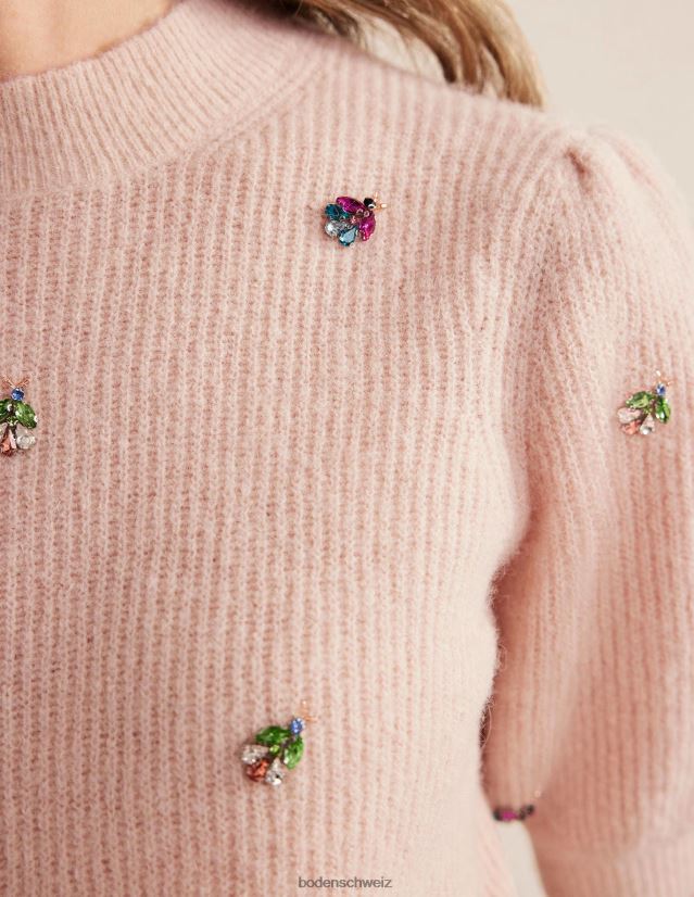 Boden Frauen Verziertes, flauschiges T-Shirt VH86PT1721 Kleidung Seil