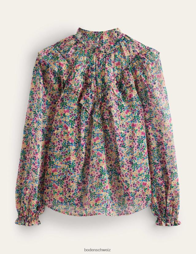 Boden Frauen Volantoberteil mit V-Passe VH86PT1659 Kleidung Elfenbein und Gardenienblütenblatt