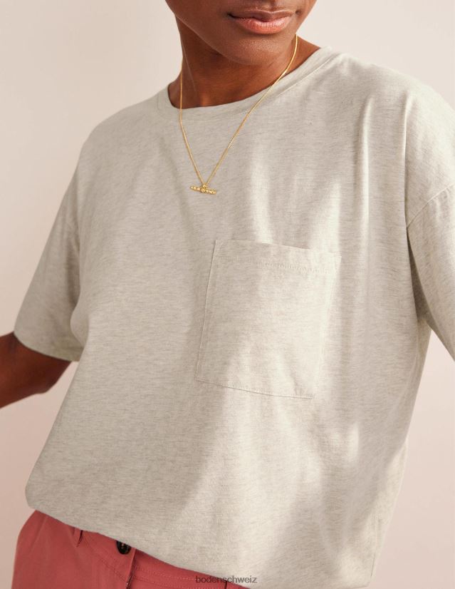 Boden Frauen Übergroßes, gewaschenes T-Shirt VH86PT1466 Kleidung Haferflocken
