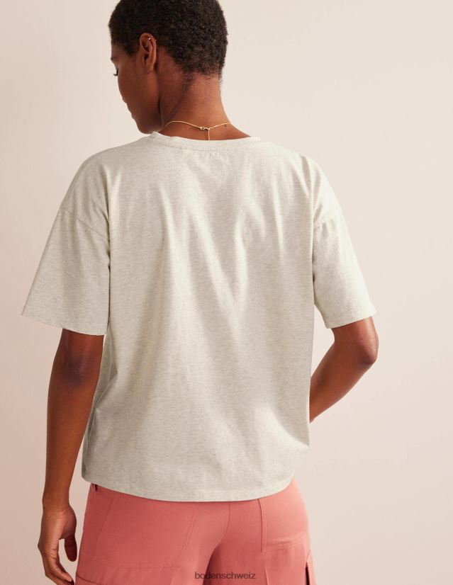 Boden Frauen Übergroßes, gewaschenes T-Shirt VH86PT1466 Kleidung Haferflocken