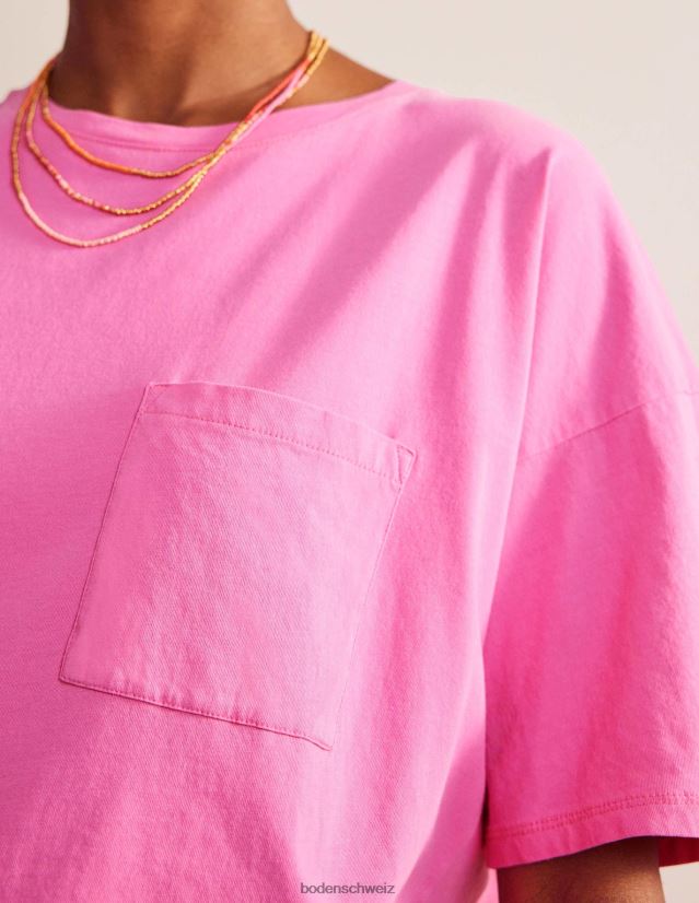 Boden Frauen Übergroßes, gewaschenes T-Shirt VH86PT2167 Kleidung Pflaumenblüte