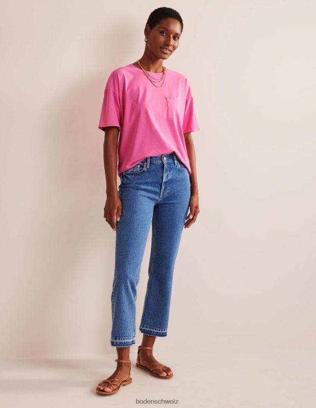 Boden Frauen Übergroßes, gewaschenes T-Shirt VH86PT2167 Kleidung Pflaumenblüte