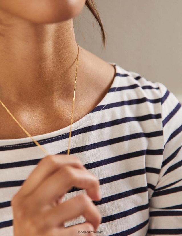 Boden Frauen ella langarm bretonisch VH86PT136 Kleidung Elfenbein und Marineblau