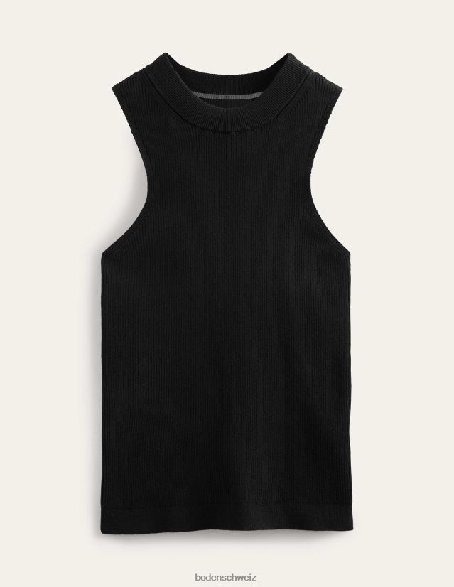 Boden Frauen gerippte Racer-Weste VH86PT1068 Kleidung Schwarz