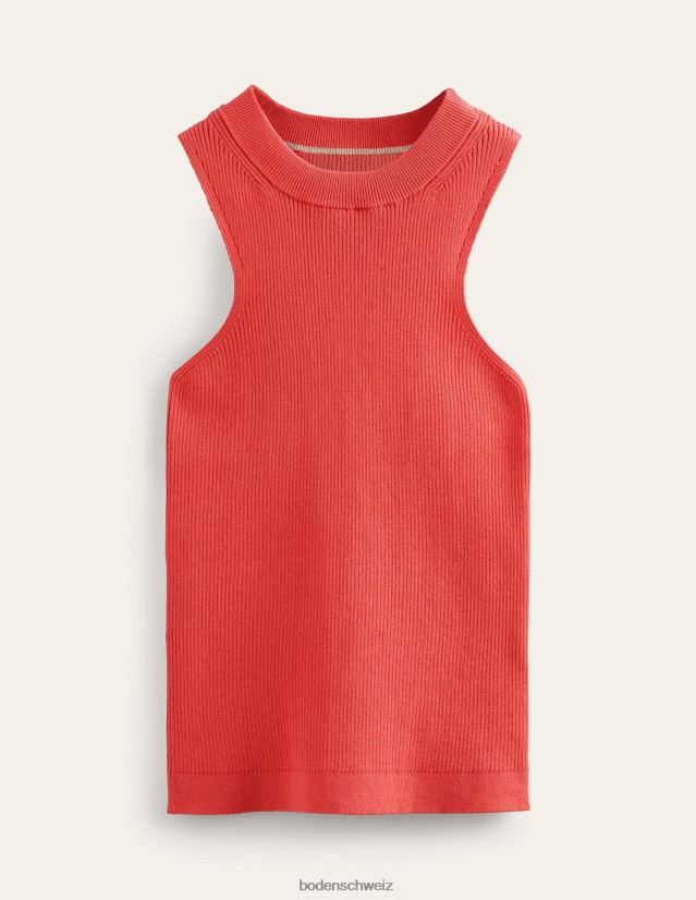 Boden Frauen gerippte Racer-Weste VH86PT1754 Kleidung Korallensonnenuntergang