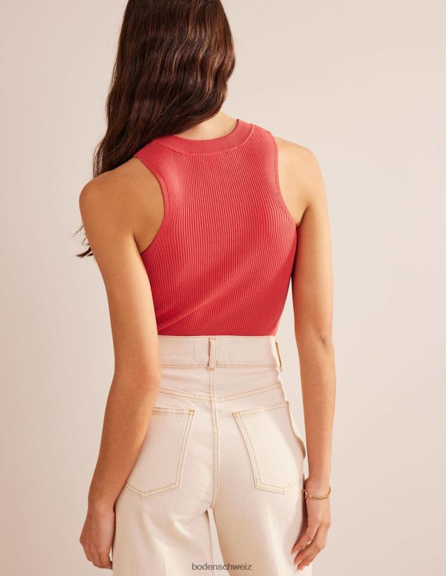 Boden Frauen gerippte Racer-Weste VH86PT1754 Kleidung Korallensonnenuntergang