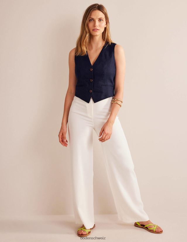 Boden Frauen maßgeschneiderte Leinenweste VH86PT2181 Kleidung Marine